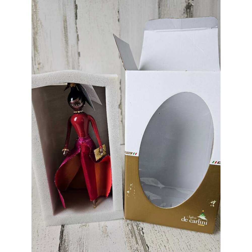 De carlini fashionista soffieria girl dress‎ red vintage ornament Italy new